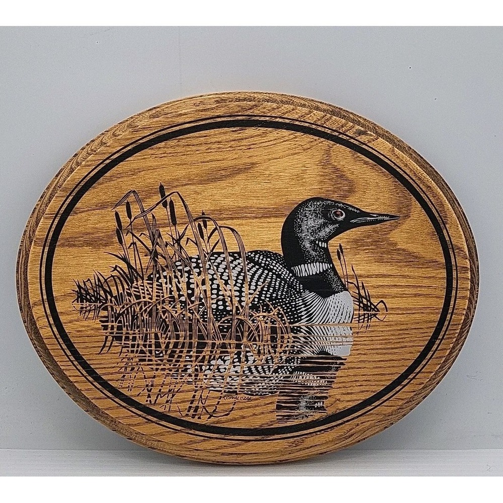 VTG Handcrafted Jim‎ Kowalczak /Wooden Art With Duck 1985 Pre-owned